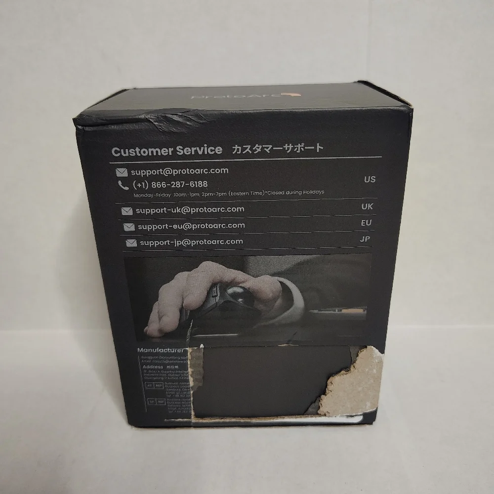 ProtoArc EM01 NL Ergonomic Bluetooth Wireless Trackball Mouse Rollerball Thumb